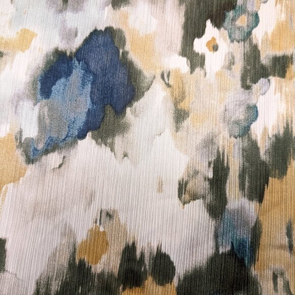 ZARA Blouse Women's M Multicolor Watercolor Sheer Lightweight Zipper Deep V Neck - Picture 5 of 14